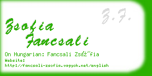 zsofia fancsali business card